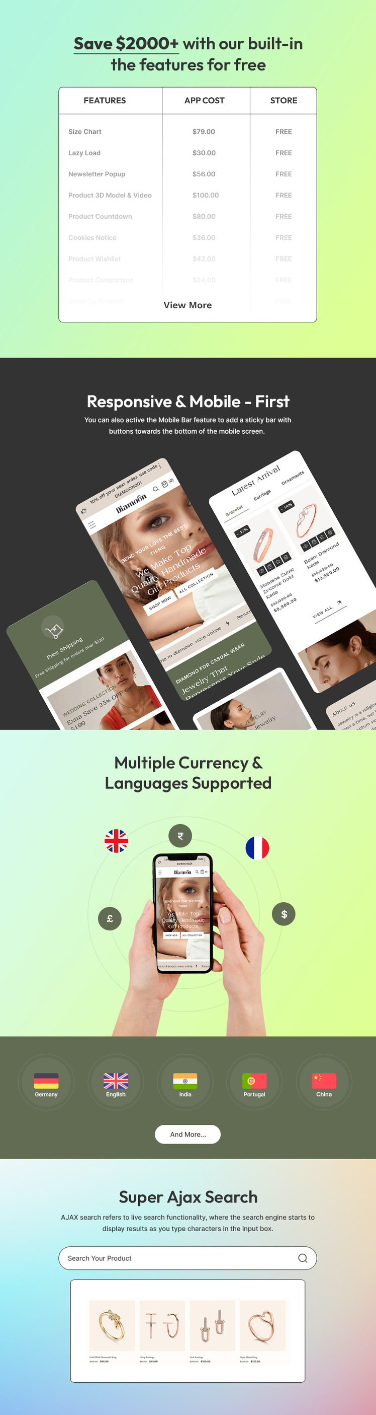 Diamoon Modern Jewelry Fashion Store Multipurpose Shopify Responsive Theme #409666-2