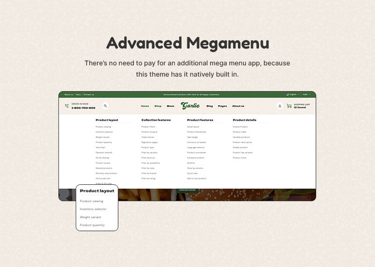 Garlic Grocery Food Delivery Restaurant Supermarket Store Responsive Shopify Theme #349446-11