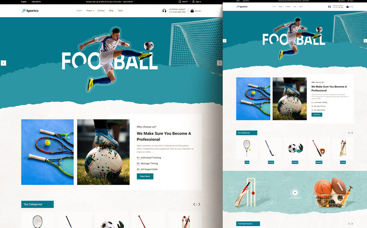 Sportzy Sports equipment Premium Shopify Theme #334540