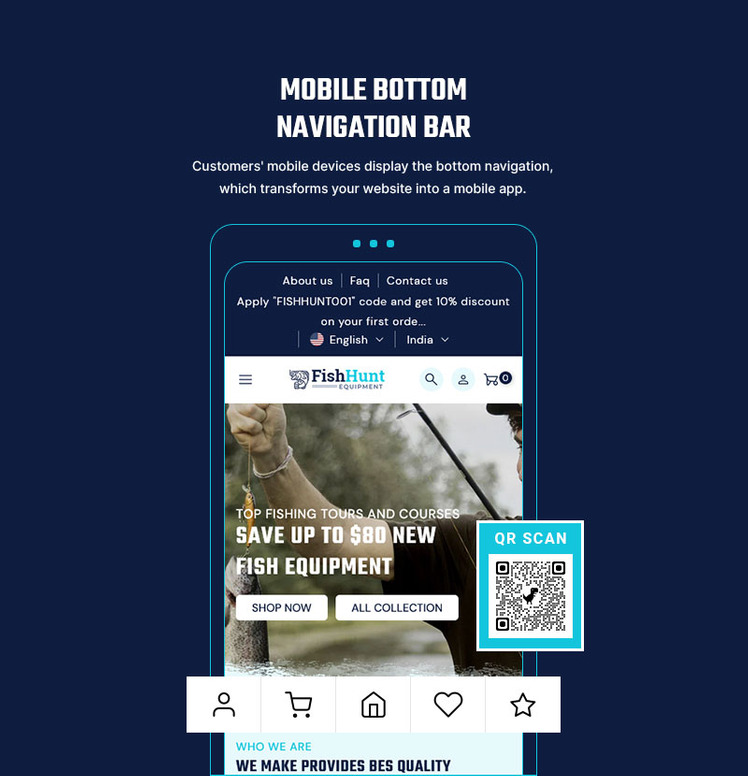 FishHunt Fishing Weapons Equipment Store Multipurpose Shopify Responsive Theme #360934-7