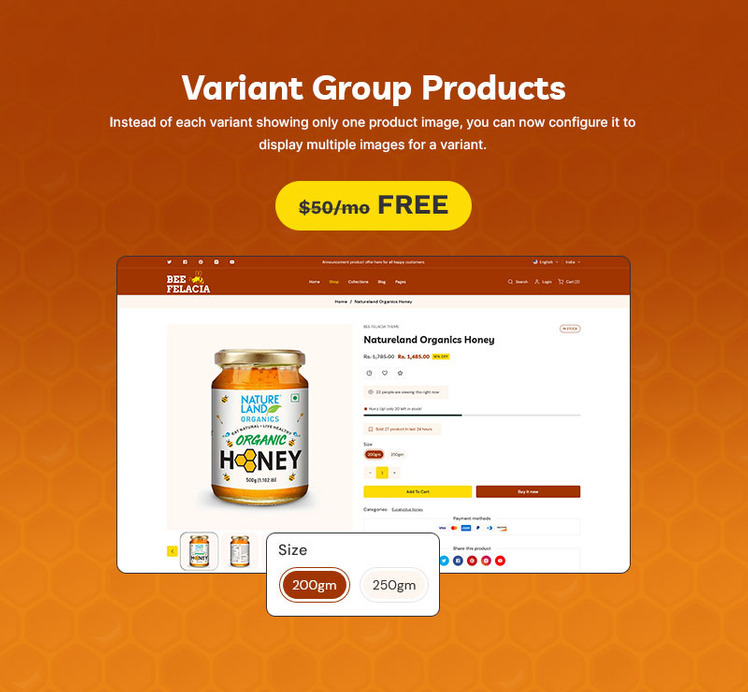 Beefelacia Honey Organic Food Multipurpose Shopify Responsive Theme #358972-12