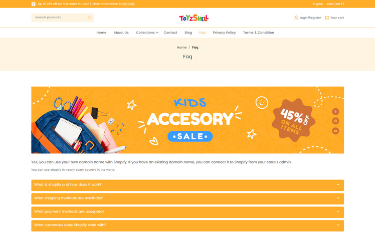 Kidzshell Multipurpose Premium Toys E commerce Shopify Theme #310713