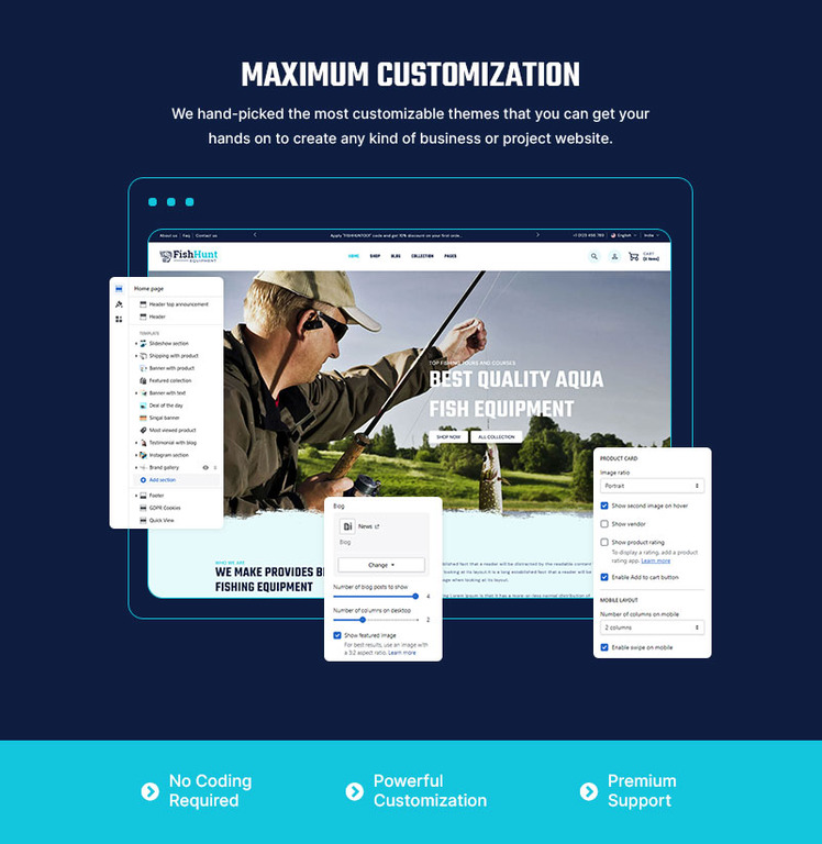 FishHunt Fishing Weapons Equipment Store Multipurpose Shopify Responsive Theme #360934-2