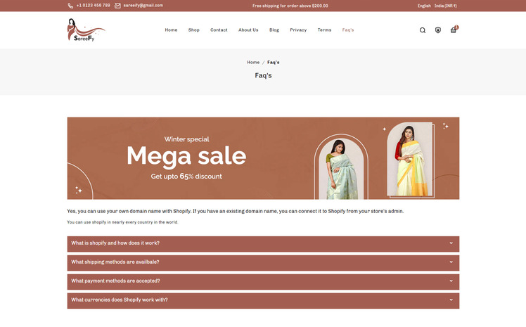 Sareeify Multipurpose Premium Fashion Shopify Theme #310712