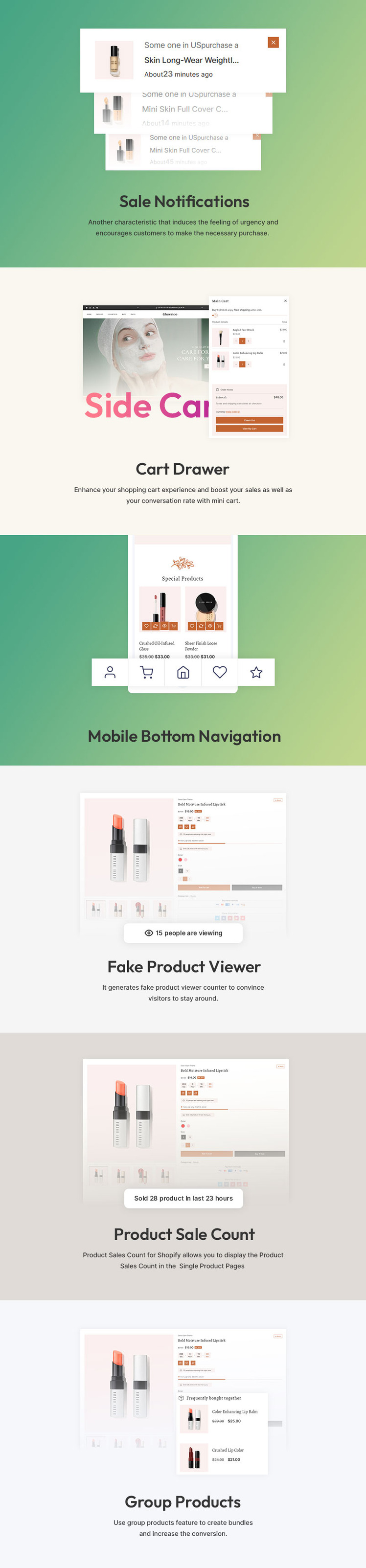 Glowsine Cosmetics Beauty Cosmetics Skincare Makeup Artist Responsive Shopify Theme #396365-2