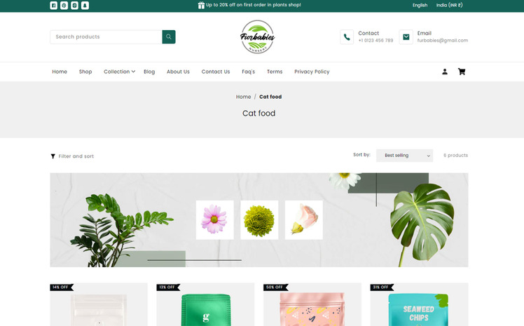 Furbabies Multipurpose Premium Pets and Plants Shopify Theme #301042