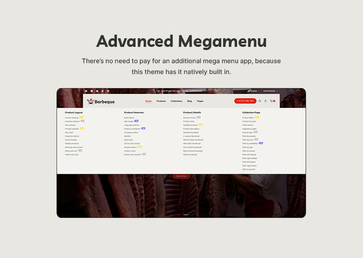 Barbeque BBQ Meat Food Multipurpose Shopify Responsive Theme #370613-11