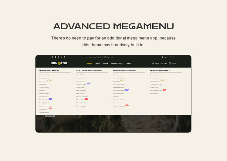 Hontor Hunting Outdoor Store Multipurpose Shopify Responsive Theme #360935-11