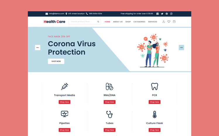 Health Care Shopify Theme Medical Shopify theme Online Medical Store #313613