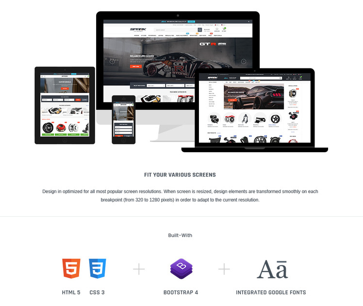 SPARK Cars Auto Parts Automotive Shopify Section Theme OS #313074-1