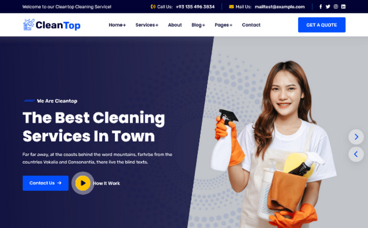 CleanTop - Cleaning Service HTML Template #315289