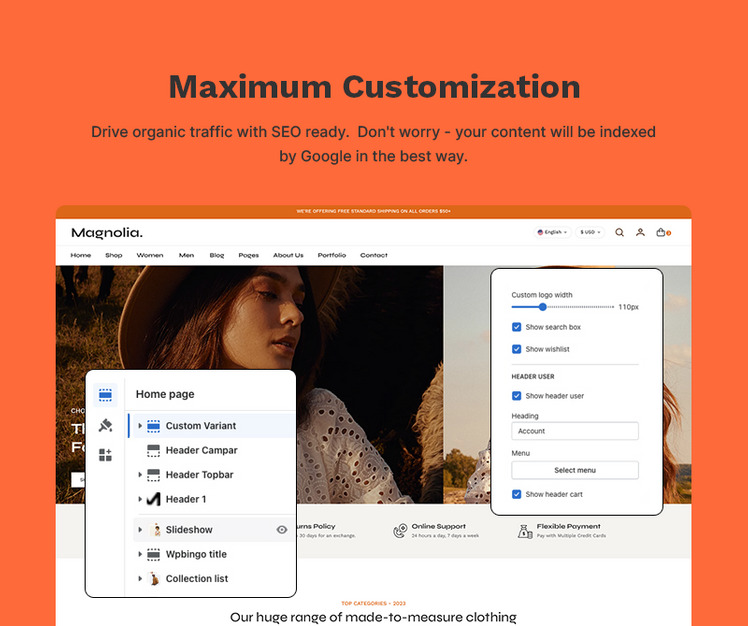 Magnolia Fashion Accessory High level Shopify Multi purpose Responsive Theme #327396-5