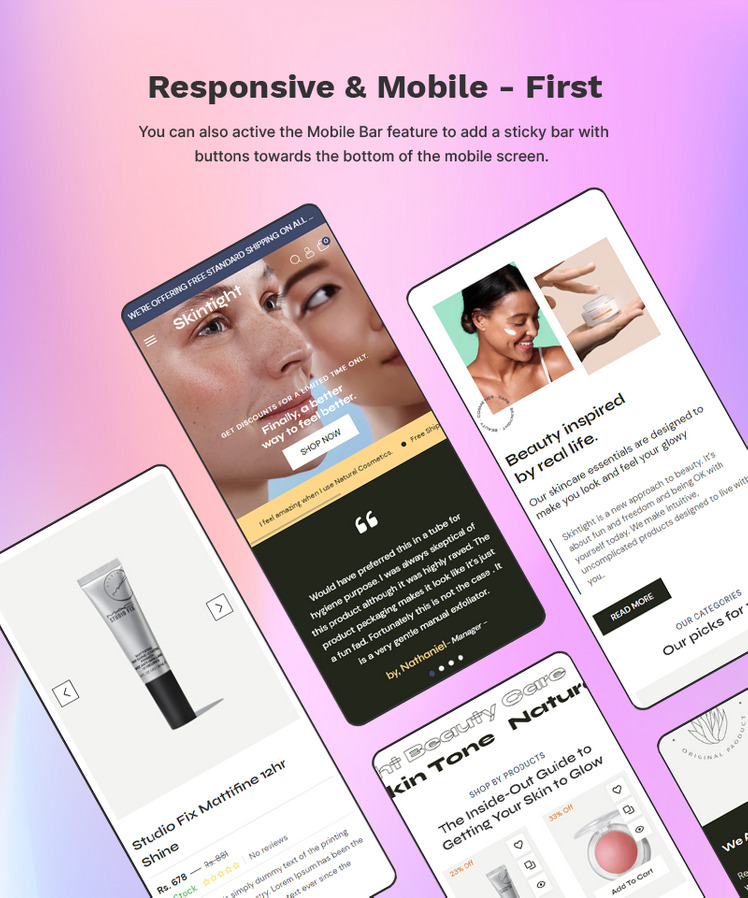 Skintight Cosmetics Beauty store High level Shopify Multi purpose Responsive Theme #341321-6