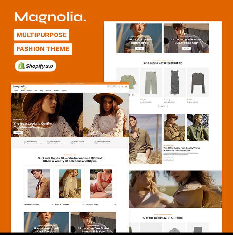 Magnolia Fashion Accessory High level Shopify Multi purpose Responsive Theme #327396-1