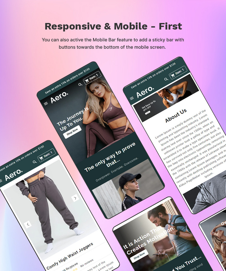 Aero Sports and Gym Fashion Accessory High level Shopify Multi purpose Responsive Theme #329816-5