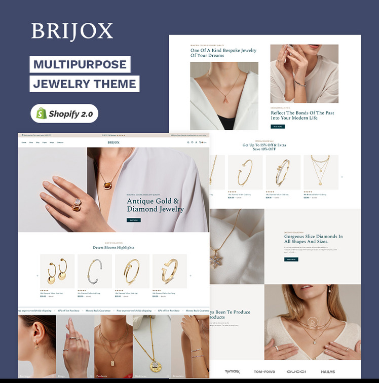 Brijox A Luxurious Jewelry Imitation store Shopify Multi purpose Responsive Theme #344467-1