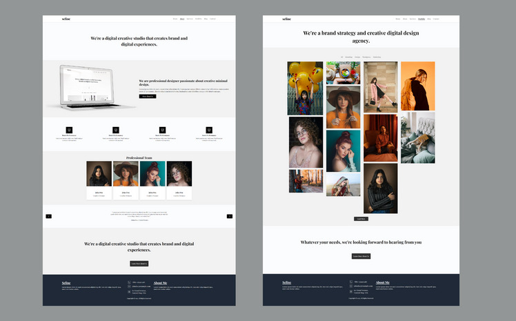 Seline - Fully Responsive Tailwind CSS Minimalist Photography Template ...