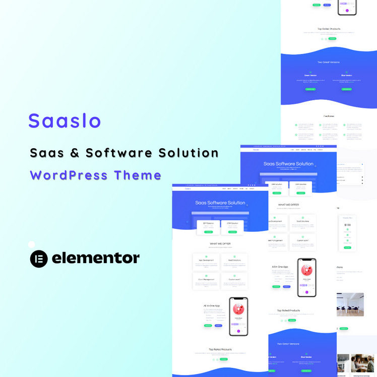 Saaslo - SaaS Software and IT Solution One Page WordPress Theme #332283