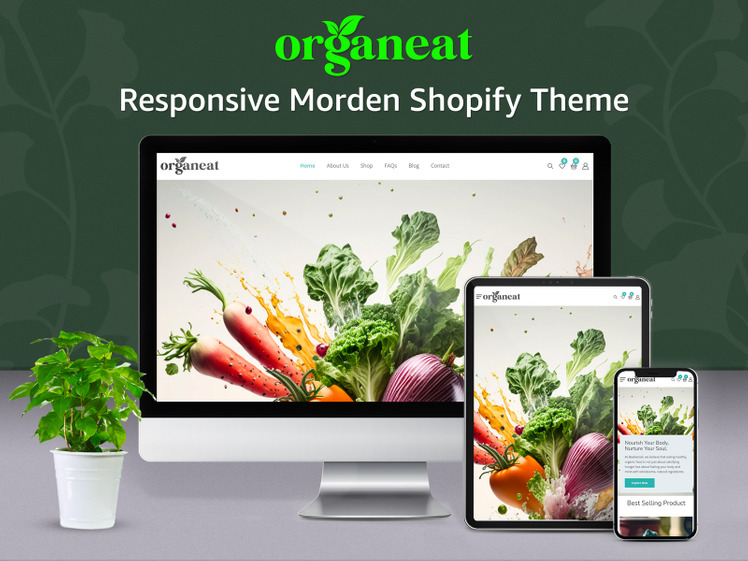 Organeat Healthy and Organic Food Store Shopify Theme #353311-1