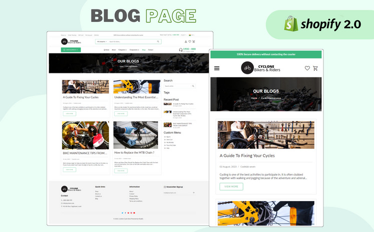 Cyclone Bicycle Shopify Theme #352497