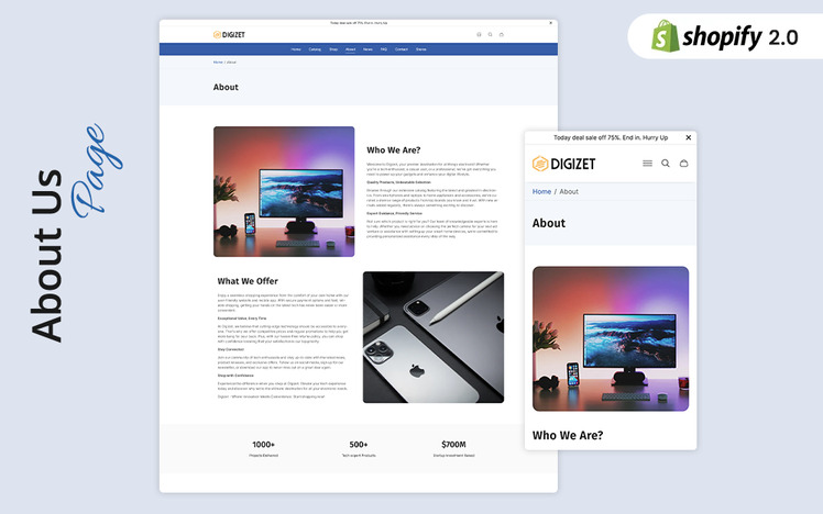 Digizet Modern Electronics Gadgets Store Shopify theme #420144