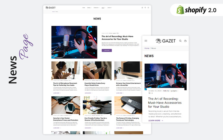 Gazet Electronic Accessories Store Shopify Theme #381438-6