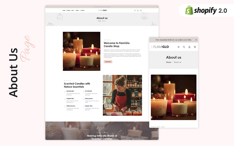 FlamiGlo Elegant Candle Store Shopify Theme #436112
