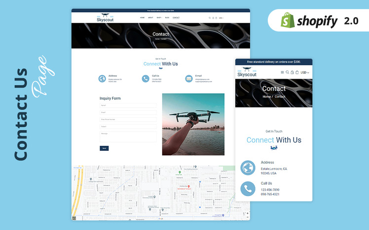 SkyScout NextGen Drone Store Shopify Theme #433698