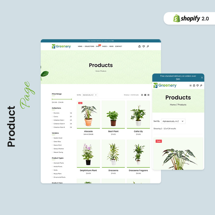 Greenery Gardening and Houseplants Shopify Theme #353307-7