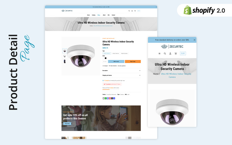 ZecurTec Home Security Supplies Shopify Store Theme #440677