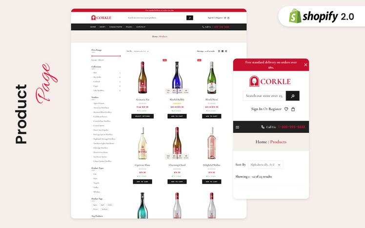 Corkle Wine Products and Winery Farm Responsive Shopify Theme #358075-6