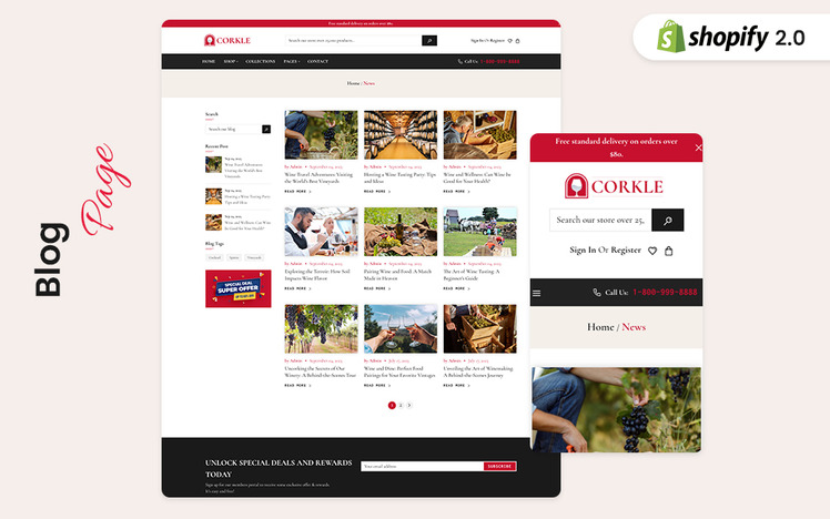 Corkle Wine Products and Winery Farm Responsive Shopify Theme #358075-8
