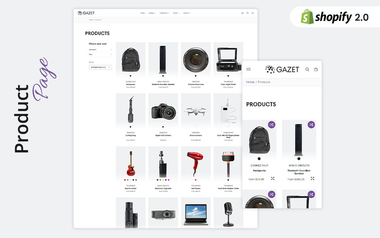 Gazet Electronic Accessories Store Shopify Theme #381438-4