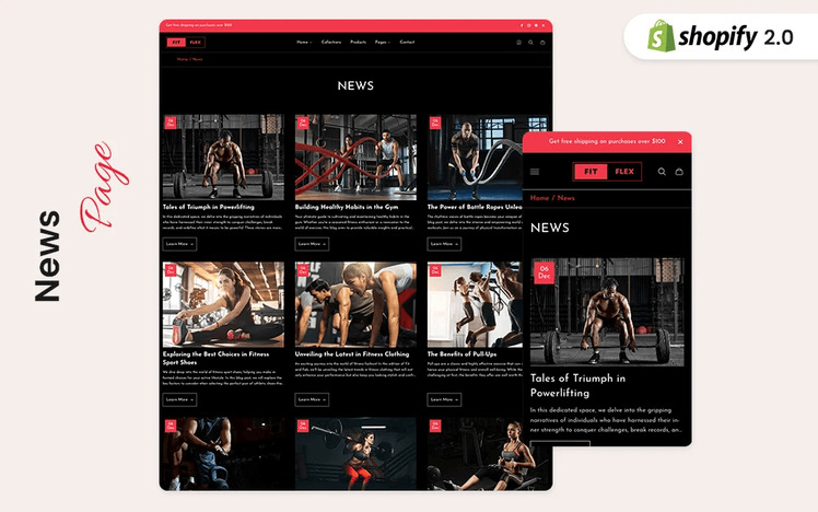 FitFlex Gym Fitness Equipments Shopify Theme #379308-7