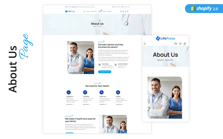 LifePulse Medical Health Shopify Theme #372945-4