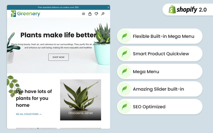 Greenery Gardening and Houseplants Shopify Theme #353307-1