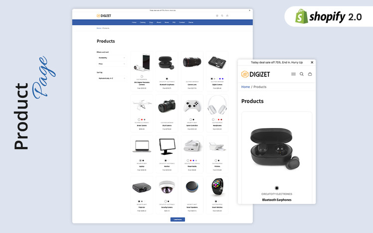 Digizet Modern Electronics Gadgets Store Shopify theme #420144