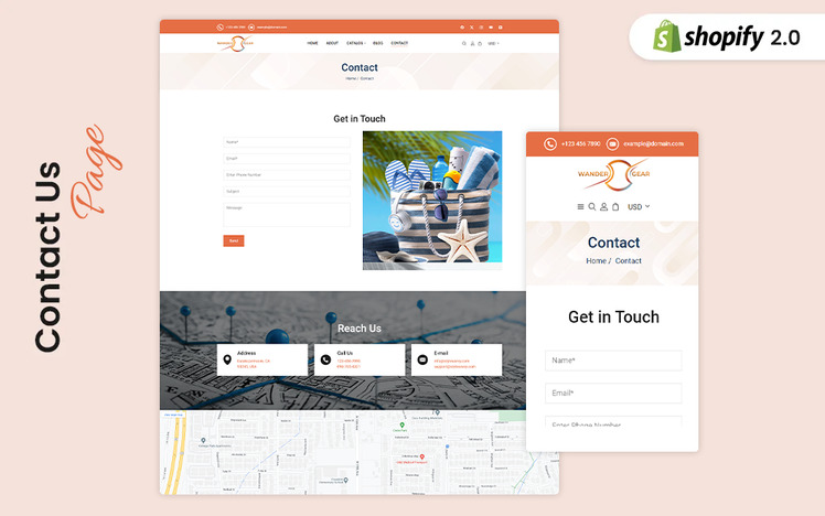 WanderGear Travel Accessories Store Shopify Theme #432108