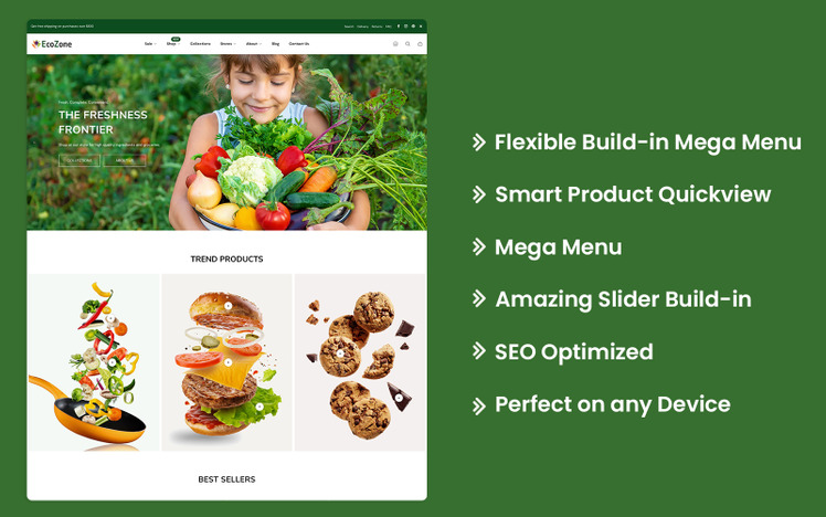 EcoZone Grocery Organic Food Store Shopify Theme #372941-1