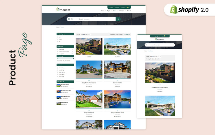 Urbanest Construction and Real Estate Business Shopify Theme #405539