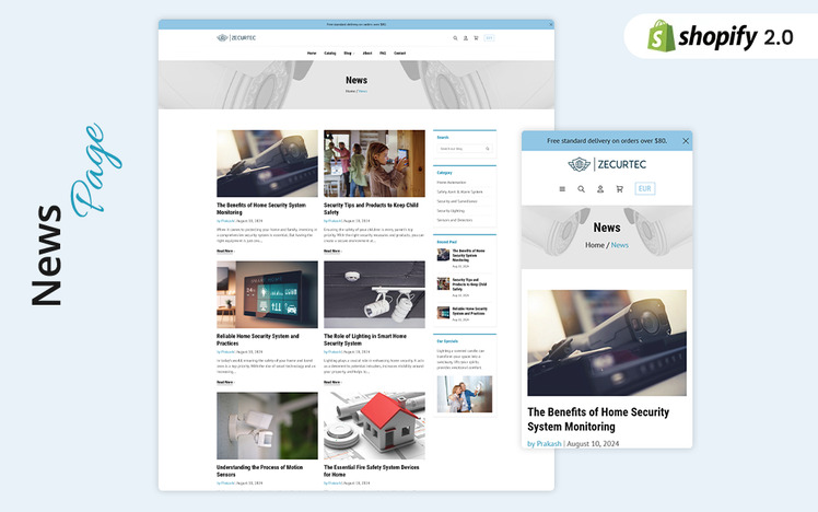 ZecurTec Home Security Supplies Shopify Store Theme #440677