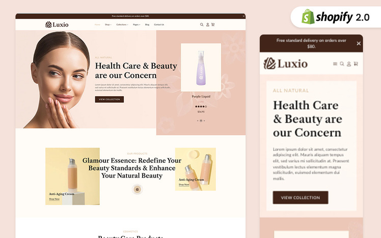 Luxio Beauty and Cosmetics Shopify Theme #363791-1