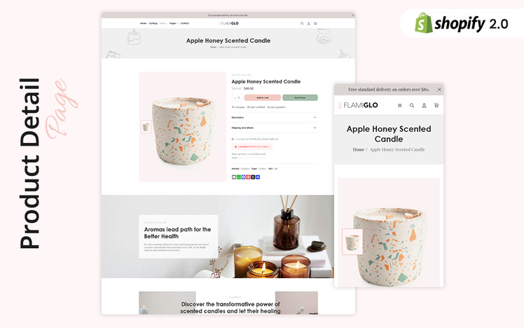 FlamiGlo Elegant Candle Store Shopify Theme #436112