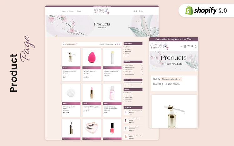 StyleSaavy Beauty and Cosmetics Store Shopify Theme #428465