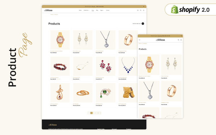 Ellizaa Jewellery Store Boutique Shopify Theme #382633-5