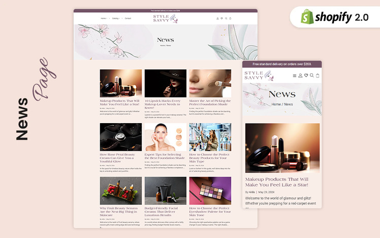 StyleSaavy Beauty and Cosmetics Store Shopify Theme #428465