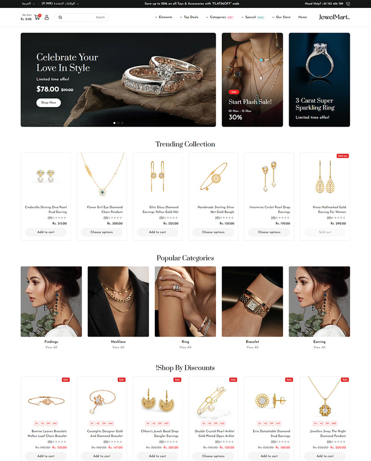 JewelMart Jewelry and Watch and Fashion Shopify Theme #413697