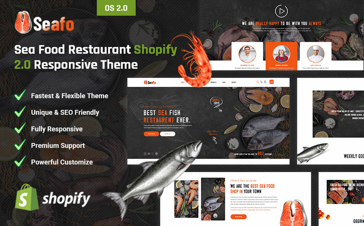 Seafo Sea Food Restaurant Shopify Responsive Theme #438414