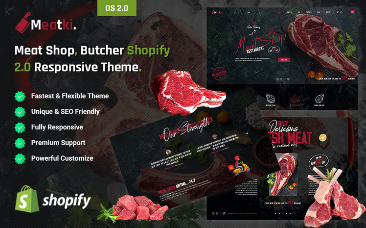 Meatki Meat Shop Butcher Shopify Responsive Theme #432864