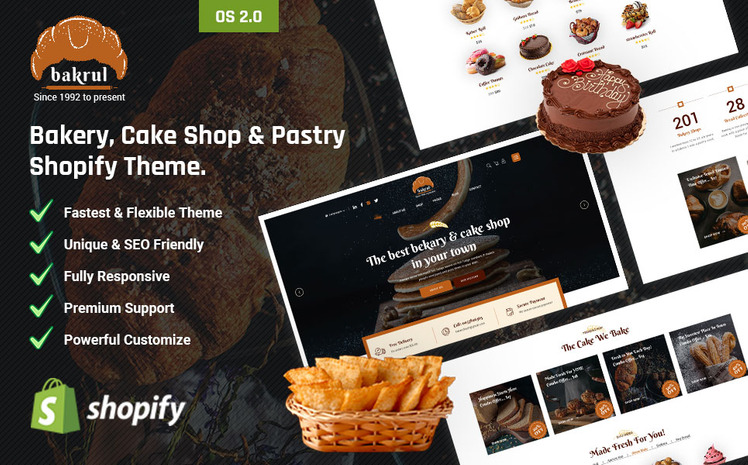 Bakrul Bakery Cake Shop Pastry Shopify Theme #441361